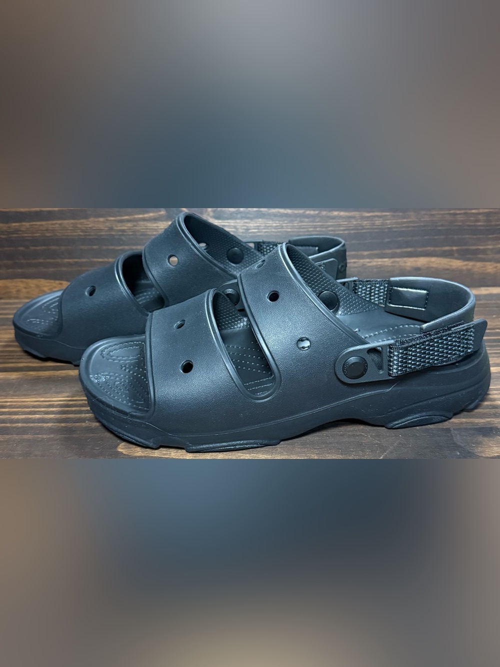 Crocs All Terrain Mens Size 10 Womens Size 12 Shoes Black Clog Sandals